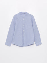 Crew Neck Linen Blend Boys Shirt