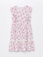 Crew Neck Floral Girls Dress