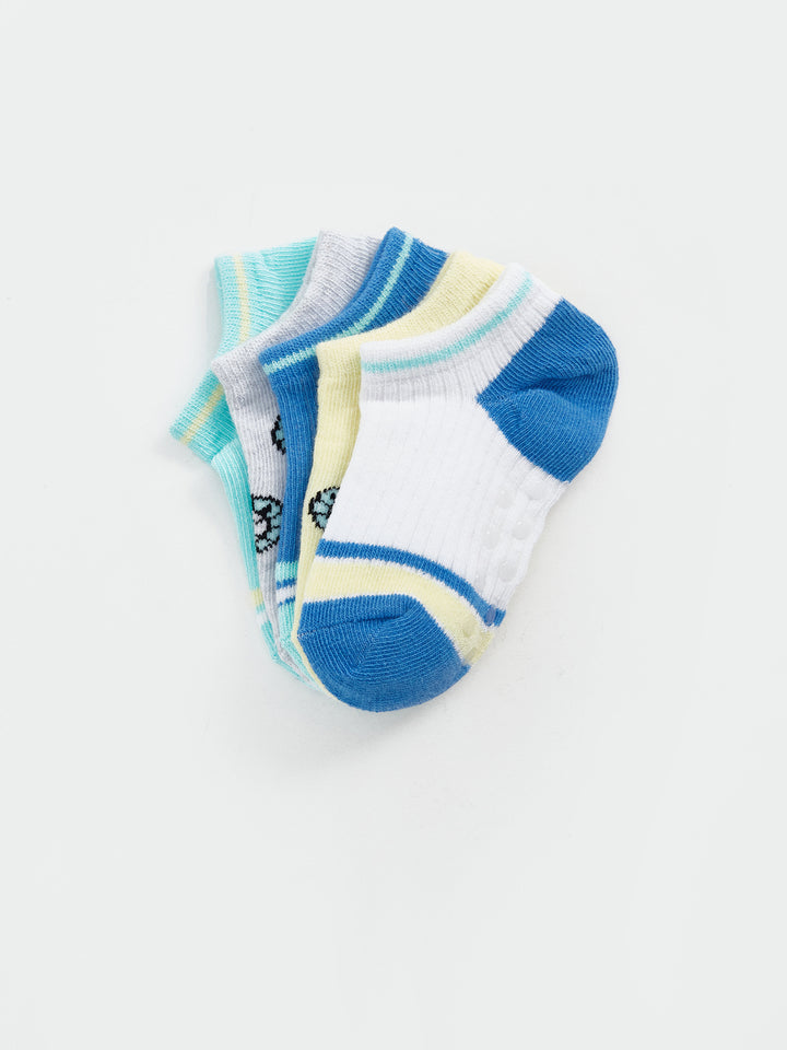 Printed Baby Boy Booties Socks 5 Pack