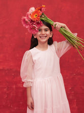 Crew Neck Long Sleeve Girls Tulle Dress