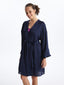 Shawl Collar Plain Satin Women Dressing Gown