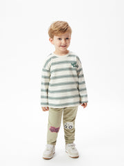 Baby Boy Jogger Sweatpants With Elastic Waist Embroidery