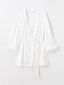 Shawl Collar Plain Long Sleeve Satin Women Dressing Gown