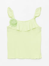 Square Neck Ruffle Detailed Girls Undershirt