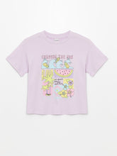 Crew Neck Printed Short Sleeve Girls T-Shirt