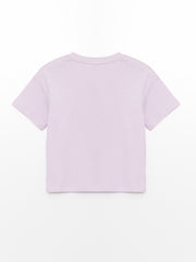 Crew Neck Printed Short Sleeve Girls T-Shirt
