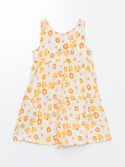 Crew Neck Floral Girls Jumpsuit