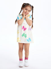 Crew Neck Short Sleeve Baby Girls Dress