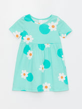 Crew Neck Short Sleeve Baby Girls Dress