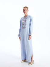 Hooded Embroidered Long Sleeve Women Dress