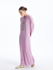 Hooded Embroidered Long Sleeve Women Dress