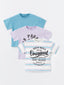 Crew Neck Short Sleeve Printed Baby Boy T-Shirt, Pack of 3