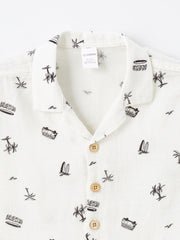 Resort Collar Short Sleeve Baby Boy Printed Shirt