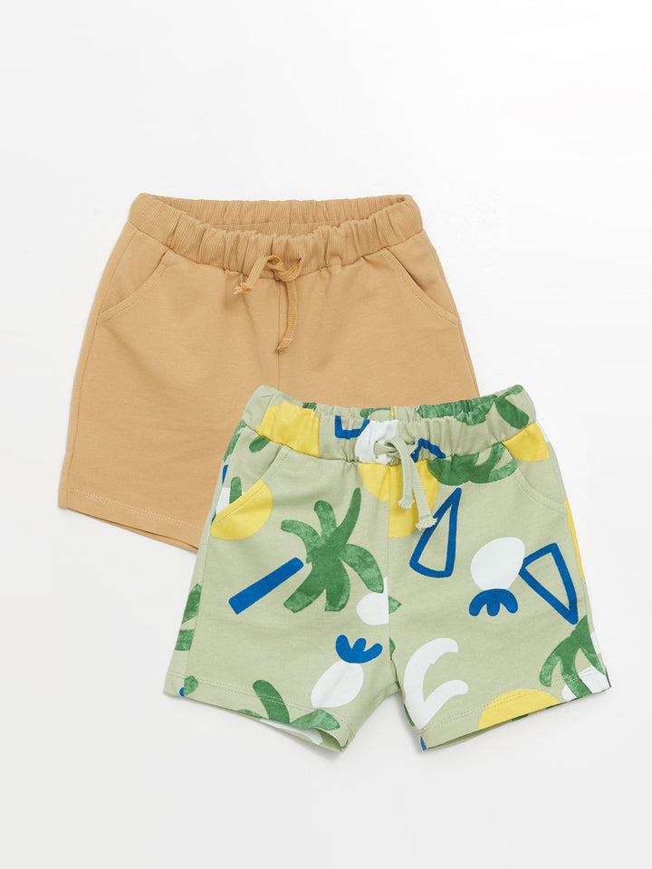 Printed Baby Boy Shorts with Elastic Waist, 2-pack