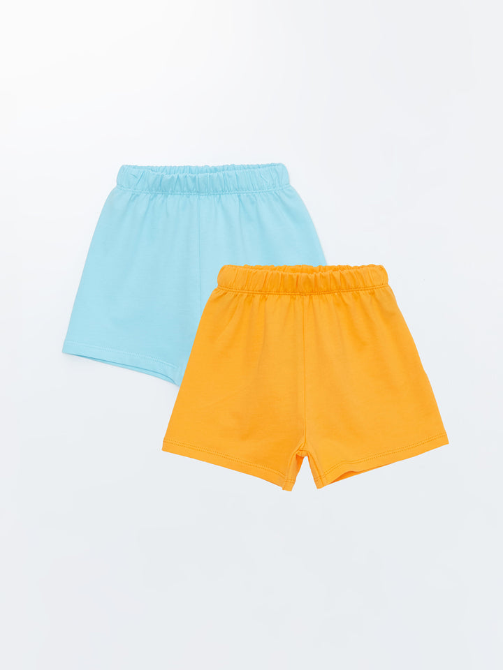 Baby Girl Shorts with Elastic Waist, 2 Pack