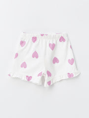 Printed Baby Girl Shorts with Elastic Waist, 2 Pack