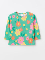 Crew Neck Long Sleeve Baby Girls T-Shirt, Pack Of 2