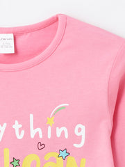 Crew Neck Long Sleeve Baby Girls T-Shirt, Pack Of 2