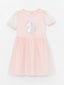 Crew Neck Short Sleeve Girls Dress