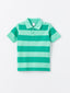 Polo Neck Short Sleeve Striped Baby Boy T-Shirt