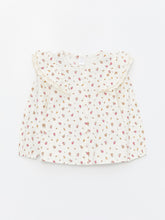 Bebe Collar Long Sleeve Flower Patterned Baby Girls Shirt