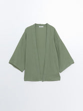 Shawl Collar Plain Long Sleeve Women's Kimono