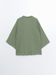 Shawl Collar Plain Long Sleeve Women's Kimono