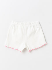 Printed Baby Girl Shorts with Elastic Waist