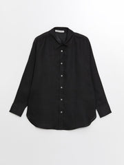 LCW Vision
New Black Plain Long Sleeve Oversize Linen Women's Shirt