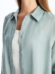 LCW Vision
New Black Plain Long Sleeve Oversize Linen Women's Shirt