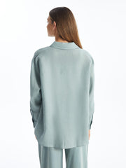 LCW Vision
New Black Plain Long Sleeve Oversize Linen Women's Shirt