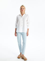 LCW Vision
New Black Plain Long Sleeve Oversize Linen Women's Shirt