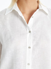 LCW Vision
New Black Plain Long Sleeve Oversize Linen Women's Shirt