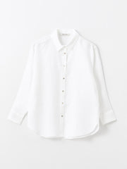 LCW Vision
New Black Plain Long Sleeve Oversize Linen Women's Shirt