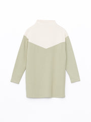 LCWAIKIKI Classic
Matte Green Stand Collar Color Block Oversize Women's Tunic