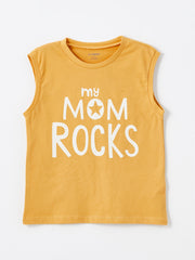 Crew Neck Printed Baby Boy Undershirt, Pack of 2