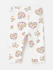 Floral Baby Girl Tights with Elastic Waist, 2 Pack