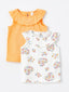 Crew Neck Sleeveless Floral Baby Girl Undershirt, Pack of 2