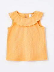 Crew Neck Sleeveless Floral Baby Girl Undershirt, Pack of 2