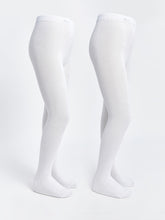 LCW Kids White Basic Girls Tights 2-Pack
