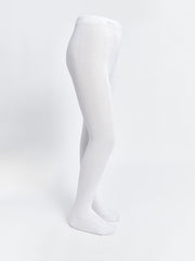 LCW Kids White Basic Girls Tights 2-Pack