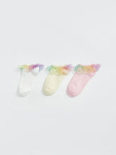 Tulle Detailed Girls Booties Socks 3-Pack