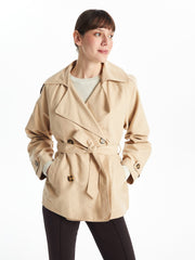LCW Classic Jacket Collar Women Trench Coat