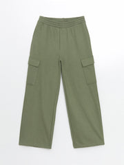 Elastic Waist Girls Cargo Sweatpants