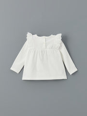 LCW baby Ecru Crew Neck Floral Baby Girl Blouse and Leggings 2-Pack