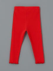 LCW baby Ecru Crew Neck Cherry Printed Baby Girl Sweatshirt and Tights 2-Pack