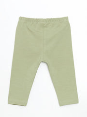 LCW baby Green Crew Neck Floral Girl Blouse and Leggings 2-Pack