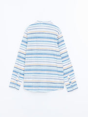 LCW Kids Blue Mandarin Collar BoyS Shirt