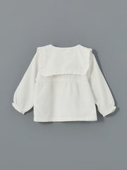 LCW baby Ecru Crew Neck Embroidered Baby Girl Shirt and Tights 2-Pack