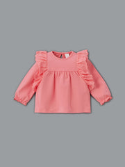 LCW baby Pink Crew Neck Floral Baby Girl Blouse and Leggings 2-Pack